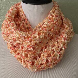 Hand Crochet Yellow Orange Lace Scarf 5” X 65”